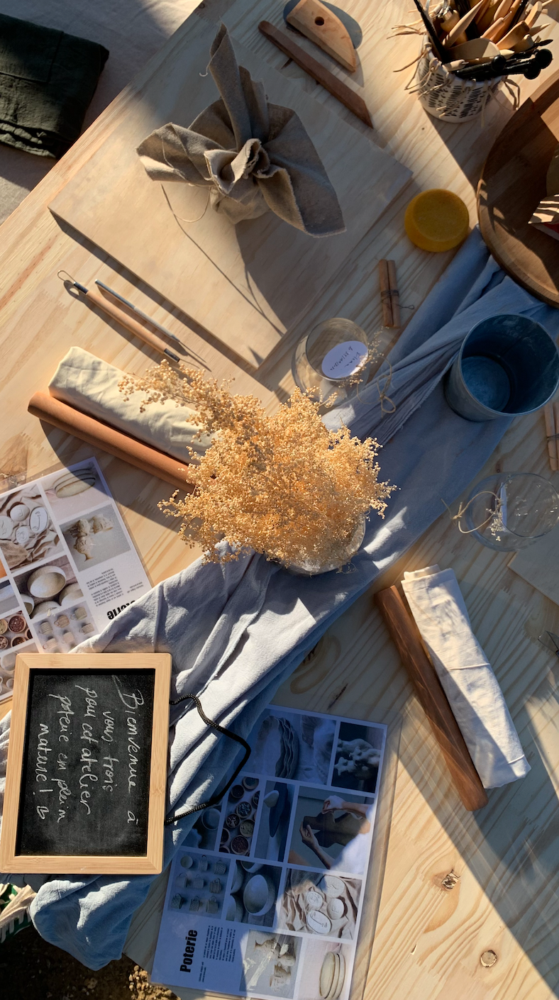 Atelier en plein air, six fours les plages, maison lola michele, poterie, ceramique, mer, nature, meditation, activité, loisirs