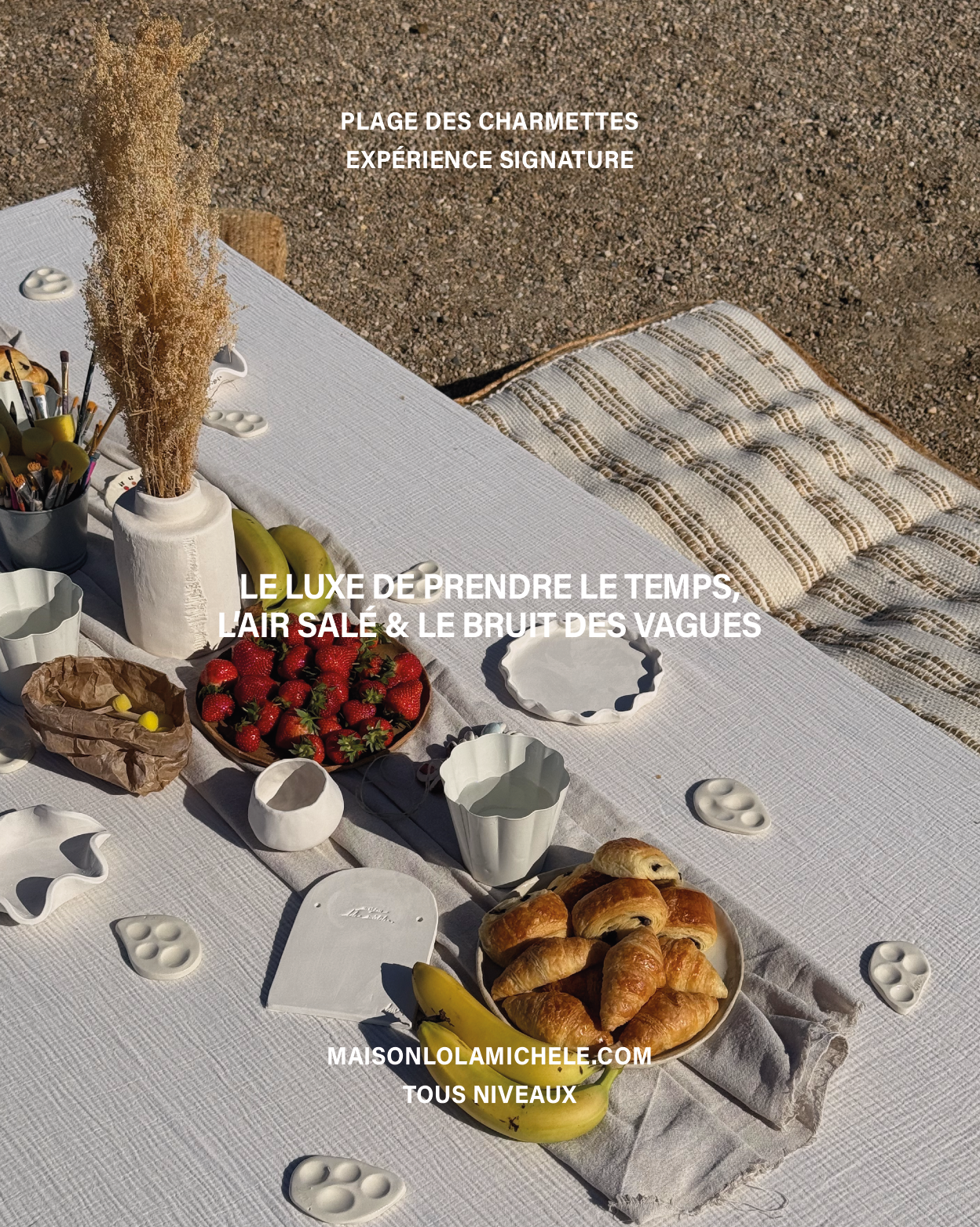 Petit déjeuner & peinture sur céramique au bord de l'eau