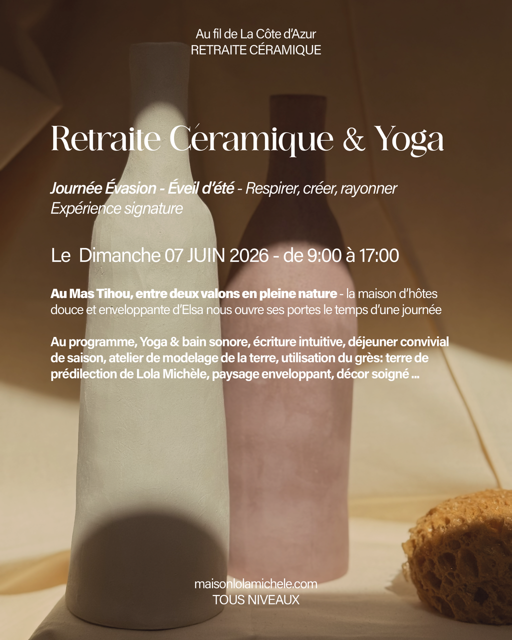 Céramique & Yoga au Mas Tihou, Journée Évasion - Éveil d'été